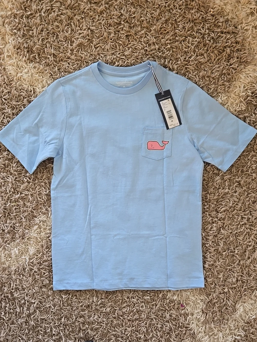 NWT Vineyard Vines Kids Light Blue Whale Sticker Graphic Tee